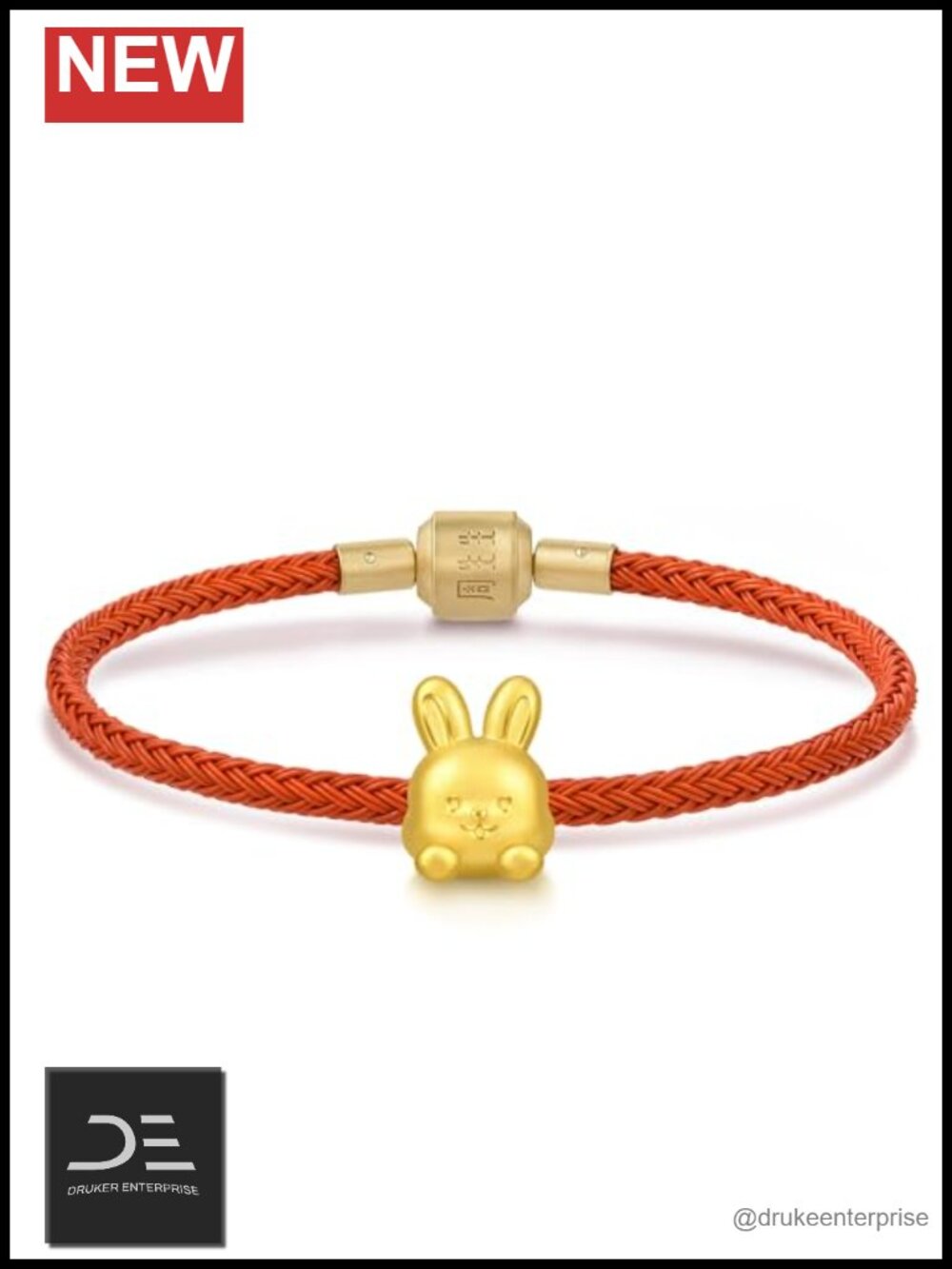 999 Gold Charm Bracelet Chinese Zodiac Rabbit Link Bracelet Gift